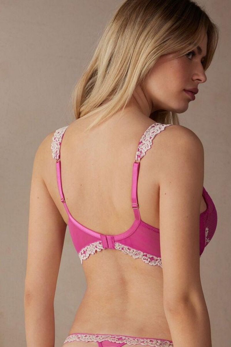 Sutiene Dama Intimissimi Pretty Flowers Giorgia Balconette Roz Albi | RO DN1492