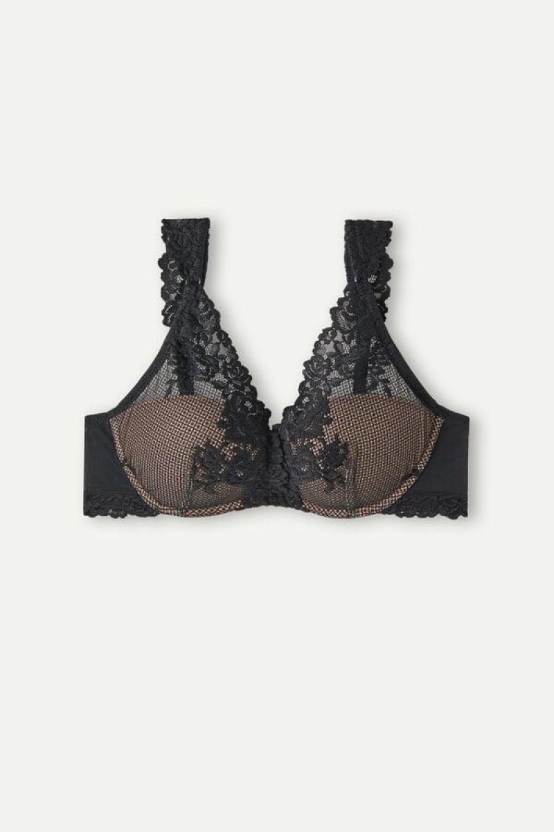 Sutiene Dama Intimissimi Pretty Flowers Giorgia Balconette Negrii | RO ZG1577