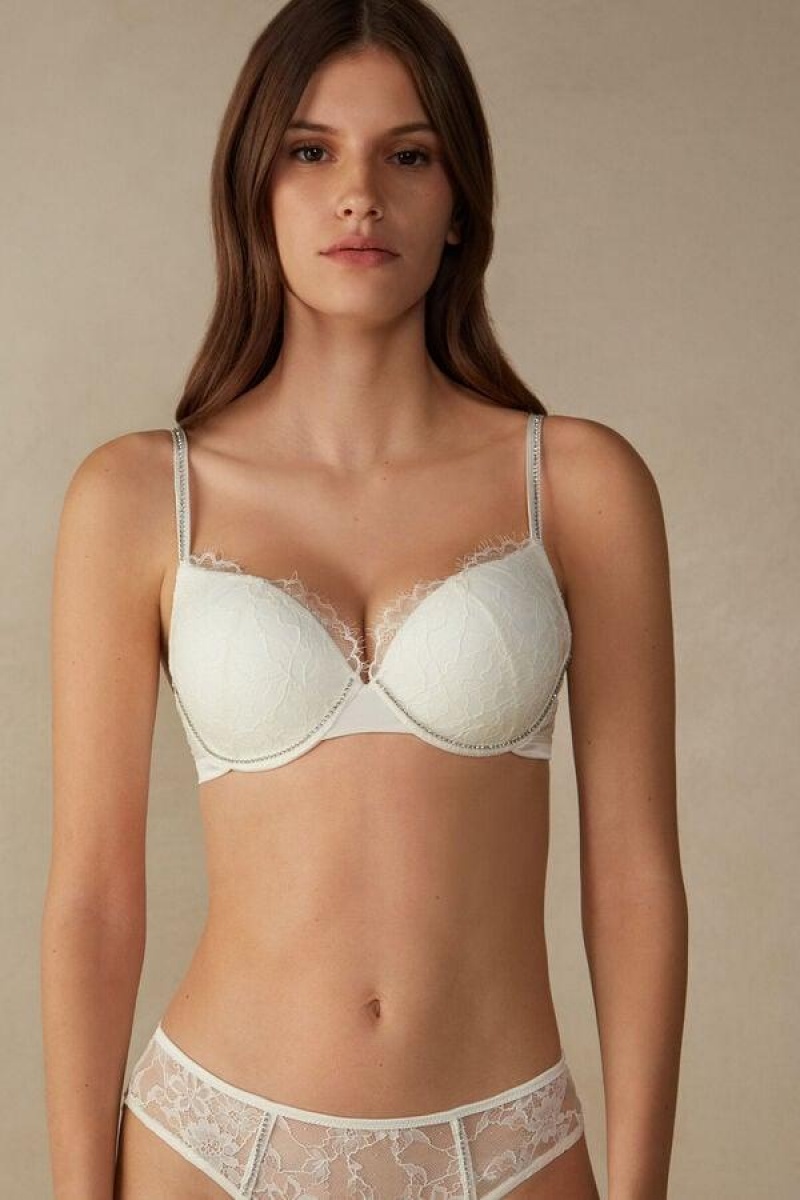 Sutiene Dama Intimissimi Shine High Like Stars Elettra Super Push-up Albi | RO NB1296