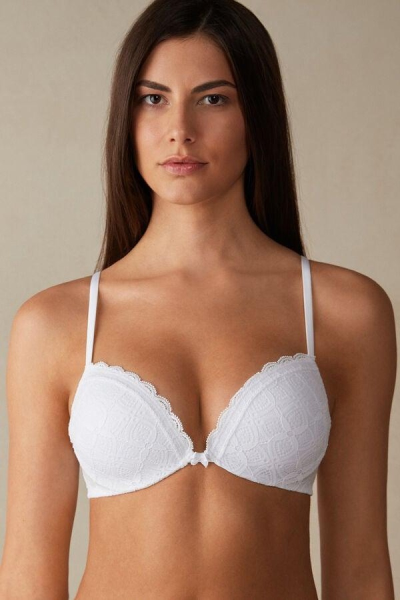 Sutiene Dama Intimissimi Silvia Push-up in Dantela Albi | RO LH1290