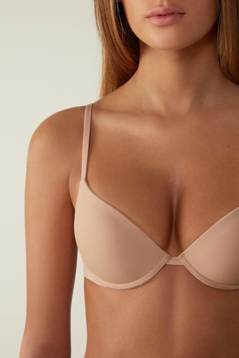 Sutiene Dama Intimissimi Simona Microfiber Super Push-Up Bej | RO KI1341