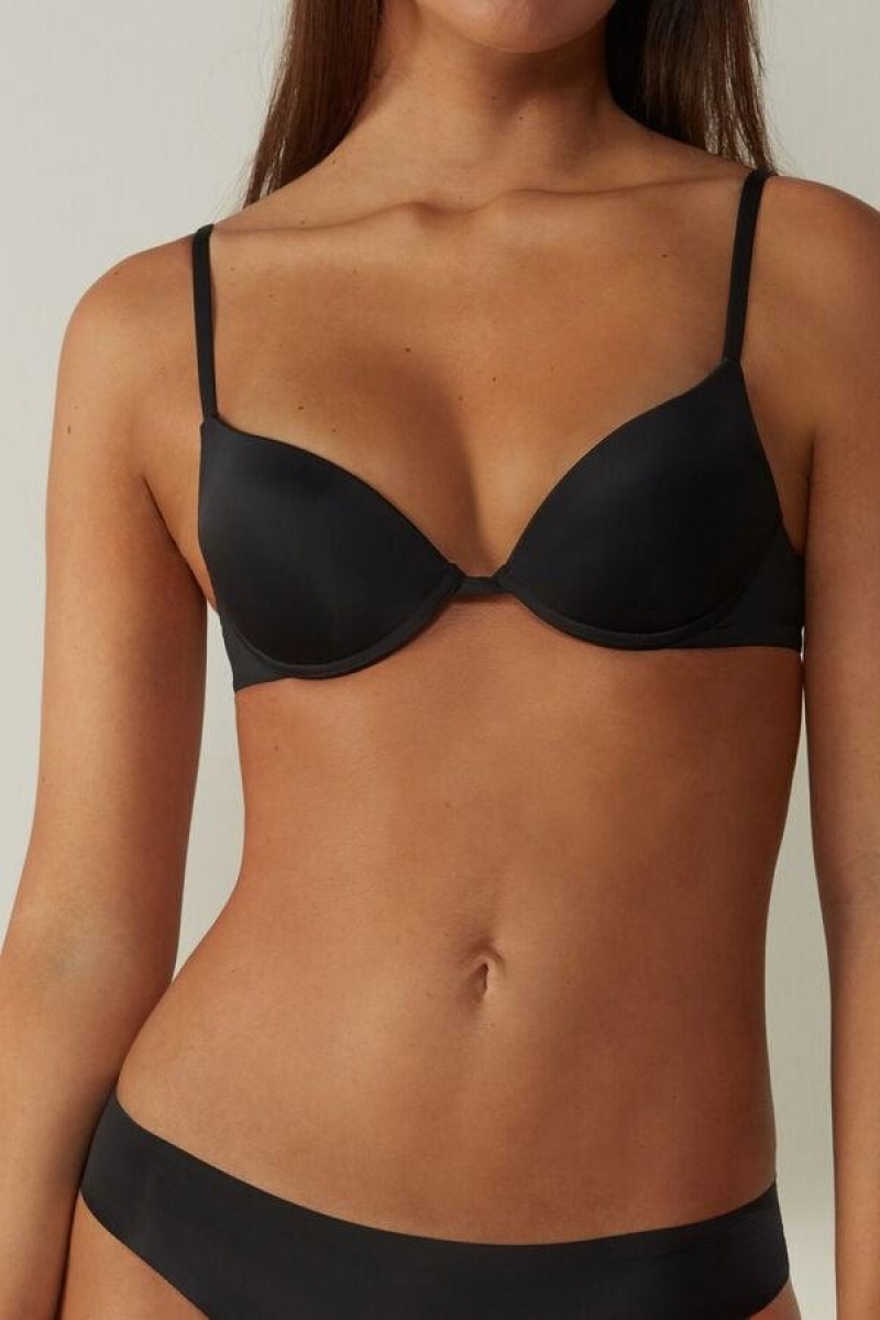 Sutiene Dama Intimissimi Simona Microfiber Super Push-Up Negrii | RO LH1342