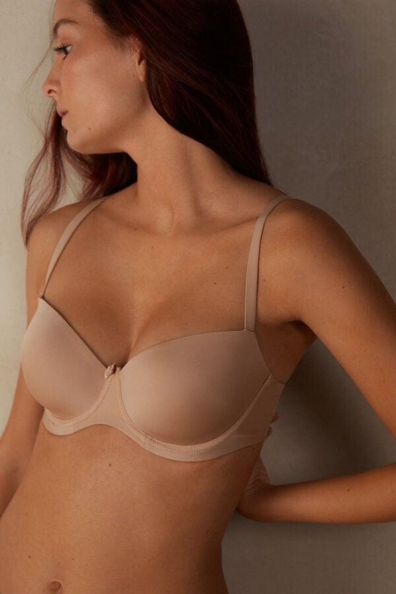 Sutiene Dama Intimissimi Sofia Balconette in Ultralight Microfiber Bej | RO QZ1064