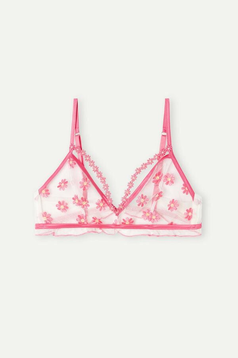 Sutiene Dama Intimissimi Sweet Like Daisies Triangle Fucsie Roz Albi | RO FM1363