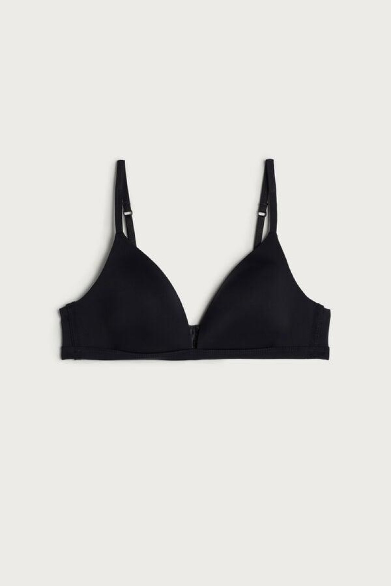 Sutiene Dama Intimissimi Tiziana Microfiber Triangle Negrii | RO QZ1454