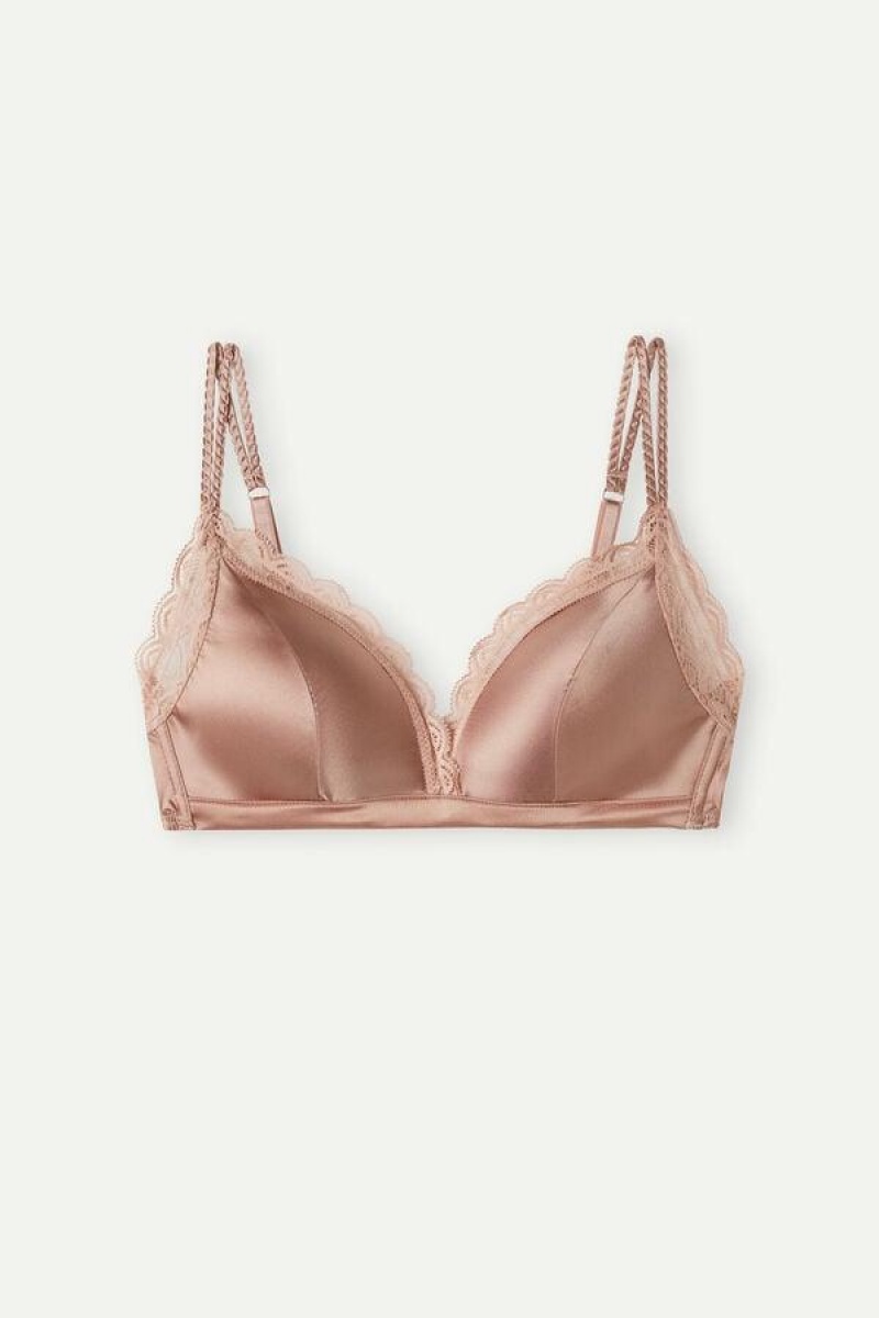 Sutiene Dama Intimissimi Tiziana Silk and Dantela Triangle Roz | RO NB1140